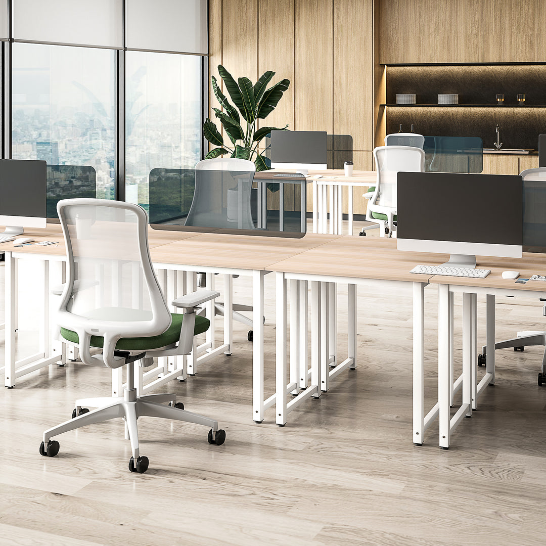 Computer Desk, Writing Table, 80 x 60 x 76cm Workstation for Home Office, Study with Metal Frame, Simple Assembly, White