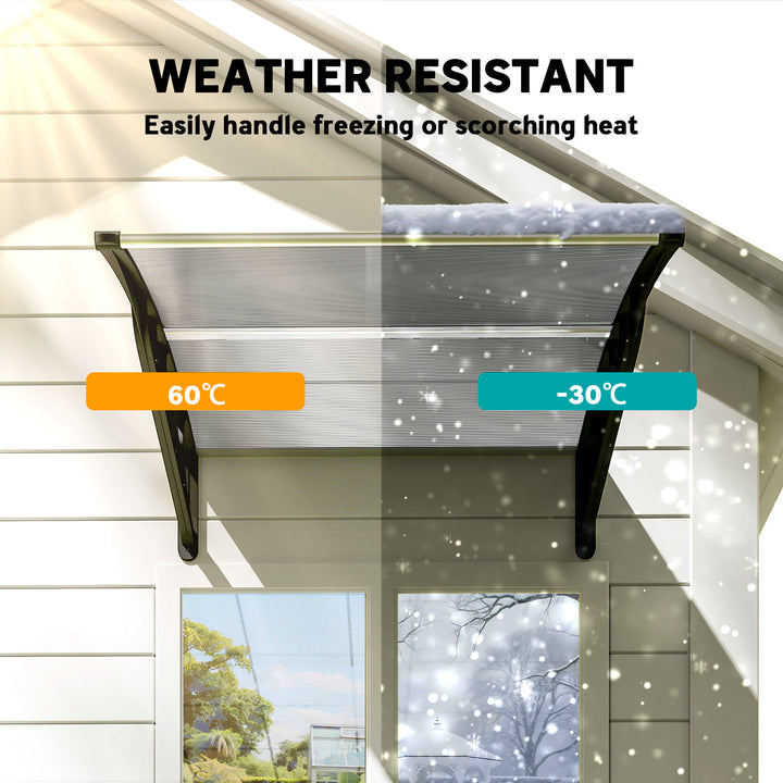 Front Door Canopy, Outdoor Awning, Rain Shelter for Window, Porch and Front/Back Door, Clear 103 x 96.5 cm
