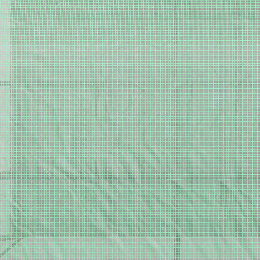 MCL Walk-In Lean to Greenhouse with Windows and Zippered Doors, 2 Tiers 6 Wired Shelves 300L x 150W x 213Hcm Green