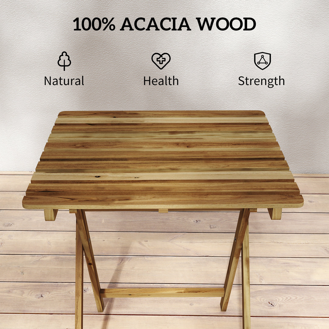 Outdoor Coffee Table Foldable Wooden Garden Table for Patio Balcony Na