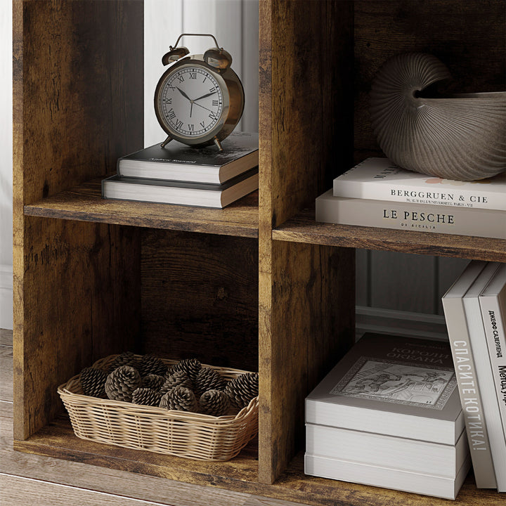 6-Cube Bookshelf - Rustic Brown
