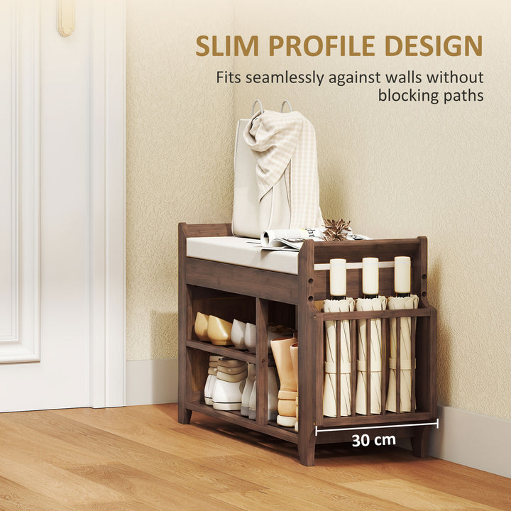Shoe Bench 2-Tier Boot Section Entryway Storage Bench Cushioned Seat 8