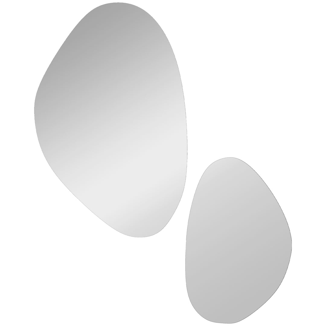 Set of 2 Pebble-Shaped Wall Mirror