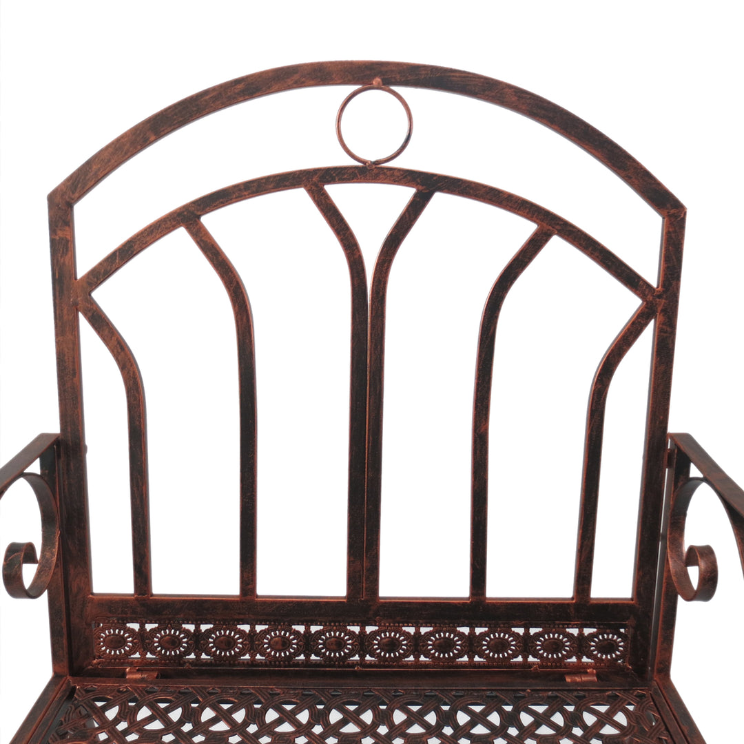MCL Metal Single Chair 1 Seater Garden Outdoor Rocking Chair Vintage Style Bronze