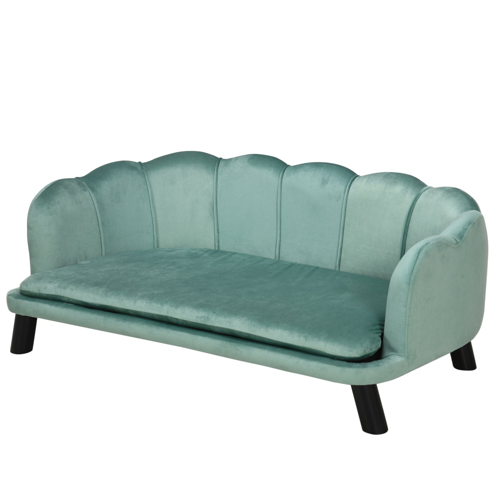 Dog Sofa, Pet Couch Bed for Medium, Large Dogs, with Legs, Cushion - Green