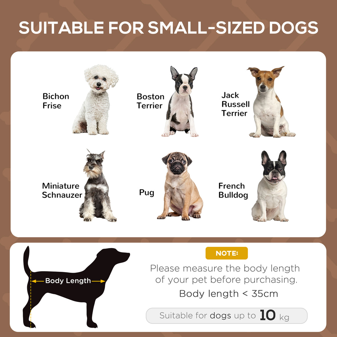 Raised Dog Bed Waterproof Elevated Pet Cot with Breathable Mesh UV Protection Canopy Brown, for Small Dogs, 61 x 46 x 62cm