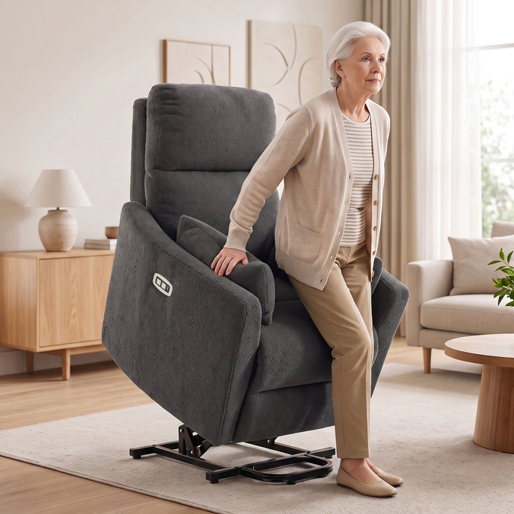 Riser Recliner Chair with Massage and Heat, Teddy Fleece Electric - view 2