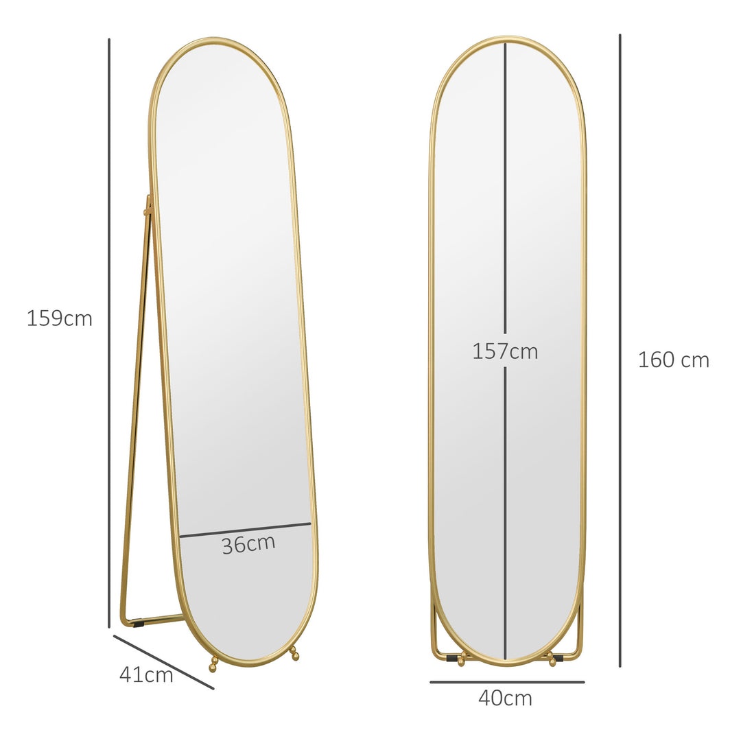 Two-Way Curved Full Length Mirror - Gold Tone