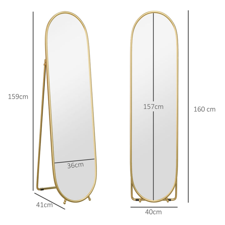 Two-Way Curved Full Length Mirror - Gold Tone