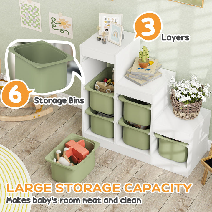 Toy Storage Organiser, Three-Layer Kids Toy Storage Units, with Remova