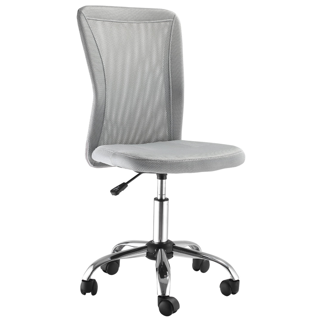 Office Chair, Armless Desk Chair, Adjustable Computer Swivel Chair with Rolling Wheels and Mesh Back for Home Work Study, Grey