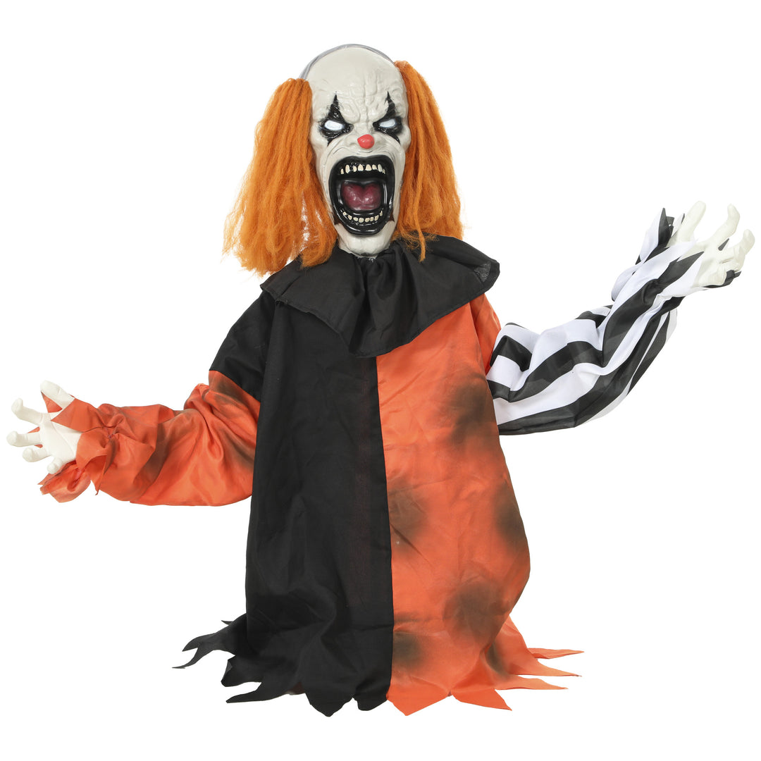 Animated Halloween Face Changing Clown, Animatronic Joker with Cacklin