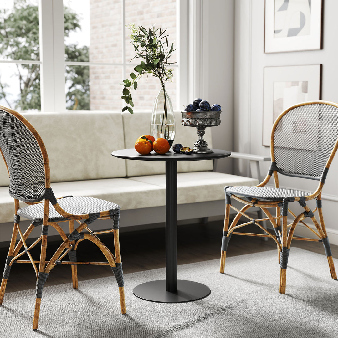 Dining Table, Round Kitchen Table with Steel Base for Living Room, Dining Room, 60 x 60 x 72cm
