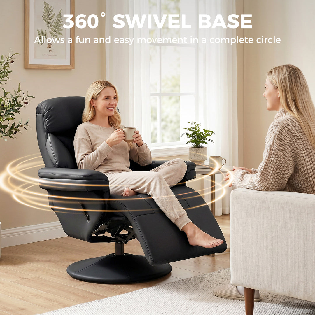 Upholstered Reclining Armchair, Manual Recliner Chair with Footrest an