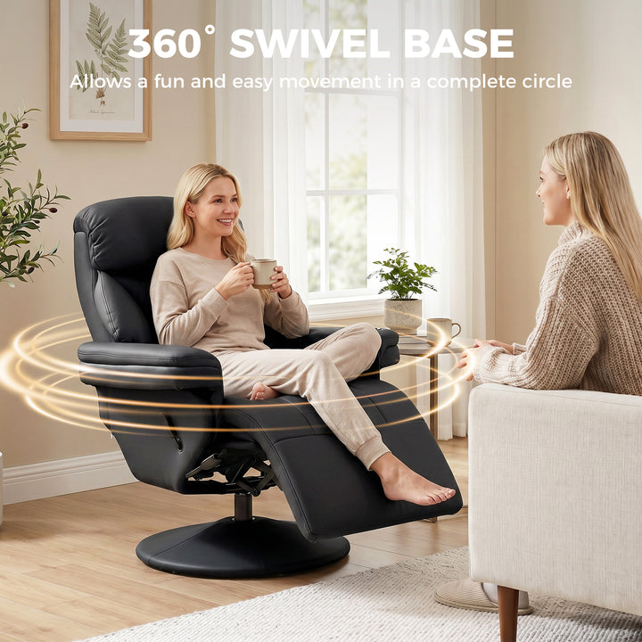 Upholstered Reclining Armchair, Manual Recliner Chair with Footrest an