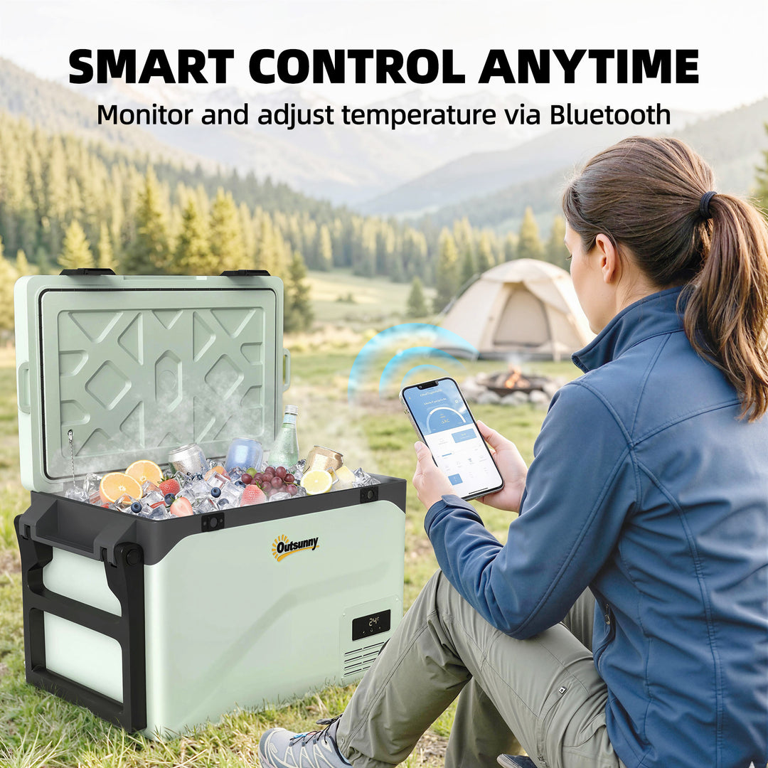 42.5L Compressor Car Fridge Freezer, Camping Refrigerator with App Con