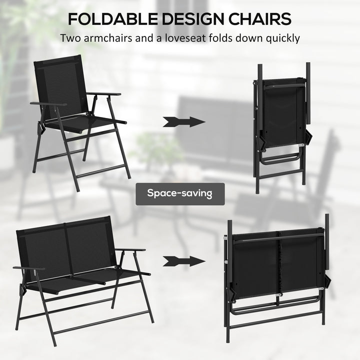 Outsunny 4 Pieces Patio Furniture Set - Black