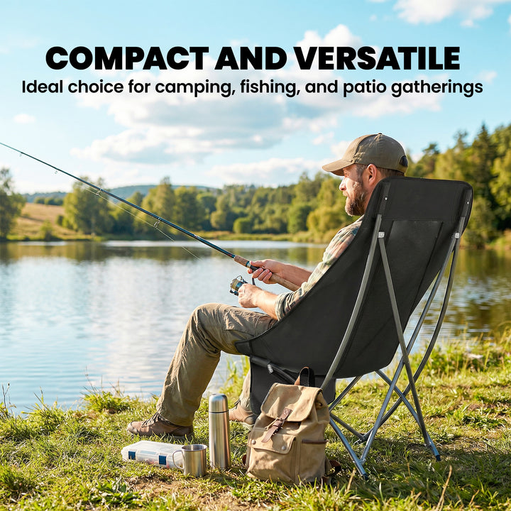 Camping Chair for Adults Heavy Duty Folding Camp Chair with Side Pocke
