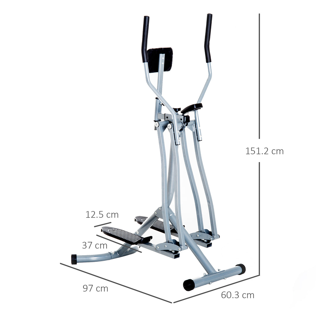 Air Walker Glider, Cross Trainer Fitness Machine, with LCD, for Home Gym, Grey