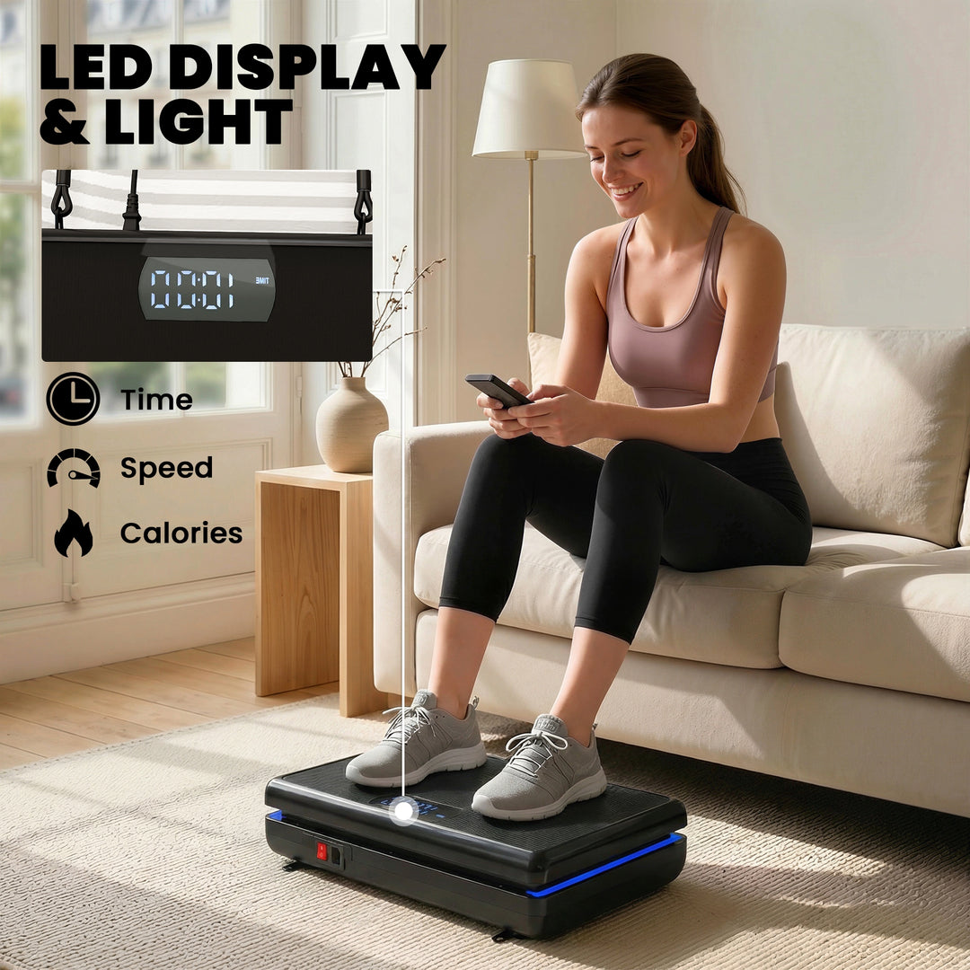 Vibration Plate Exercise Machine with 120 Speed Levels, 5 Programs, Qu