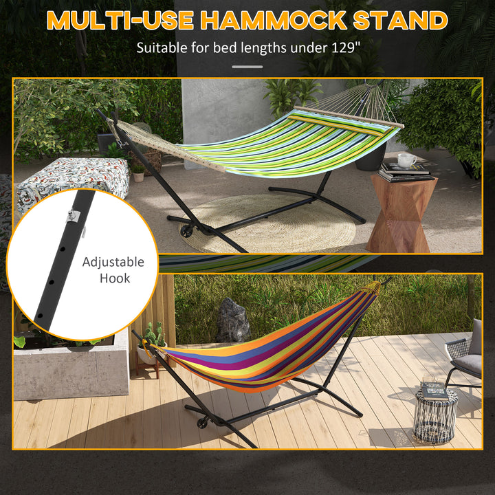 9.5ft Hammock Stand, Portable Hammock with Wheels, Adjustable Hammock Net Stand with Carry Bag, for String-style, Brazilian-style, Flat-style, Rope-style Hammocks, Black
