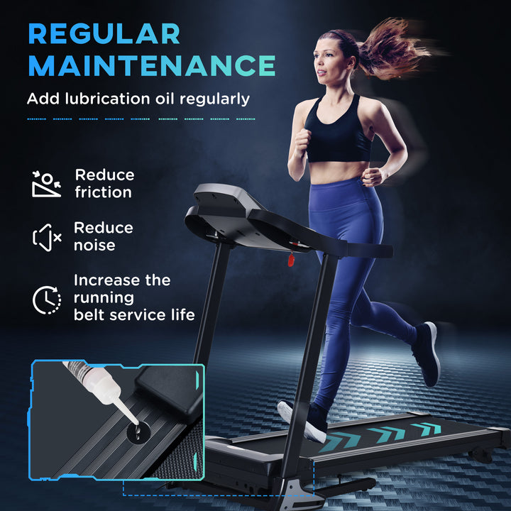 Folding Treadmill, 2.0HP Incline Treadmill Running Machine, 12.8 km/h, with LED Display, Manual Incline, 12 Preset Programs, Drink & Phone Holder for Home Gym Fitness