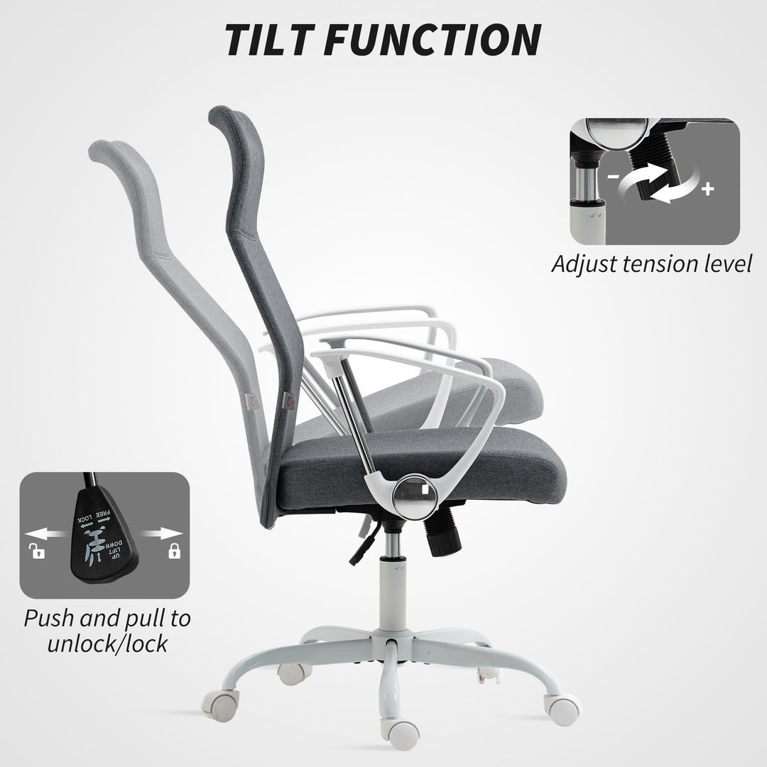 Fabric High Back Office Chair - Grey