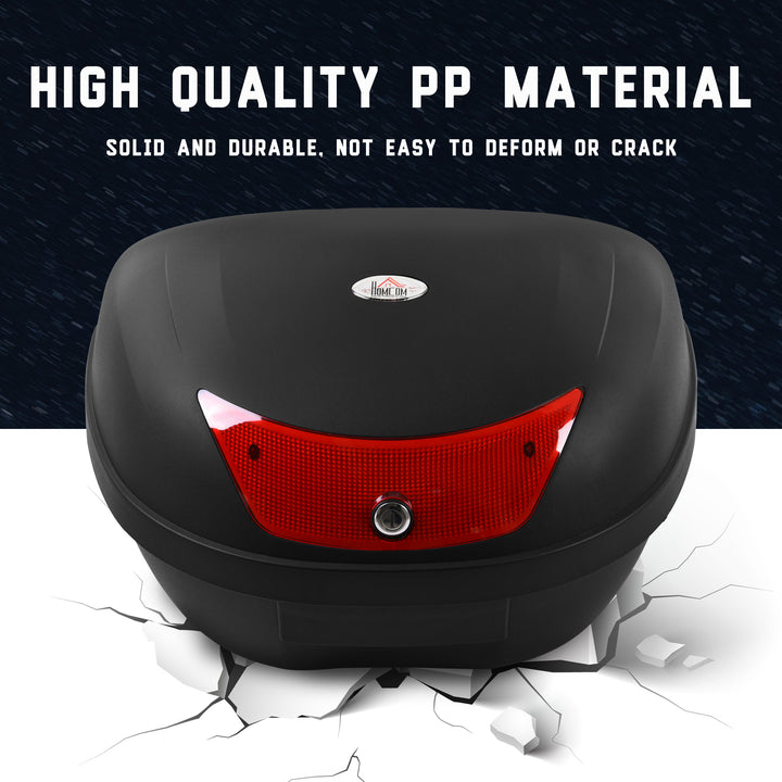 48L Motorcycle Trunk Travel Luggage Storage Box Motorbike Accessory Large Storage Space For 2 Half Helmet - Black