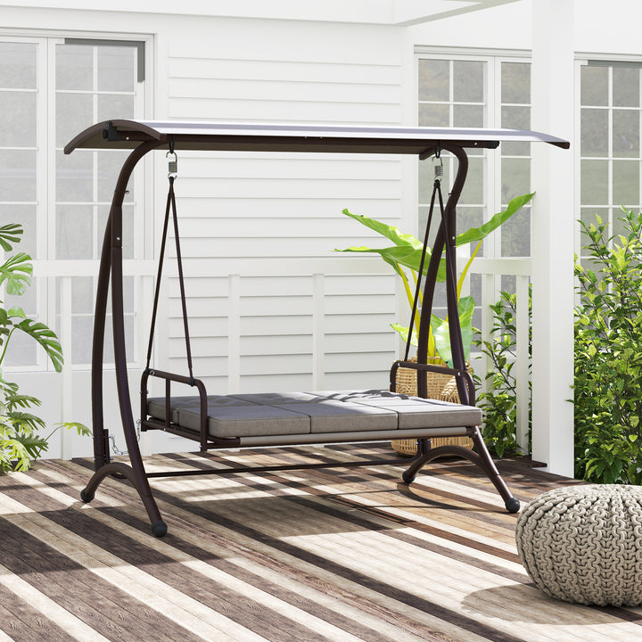 Convertible Three-Seater Swing Bed - Grey