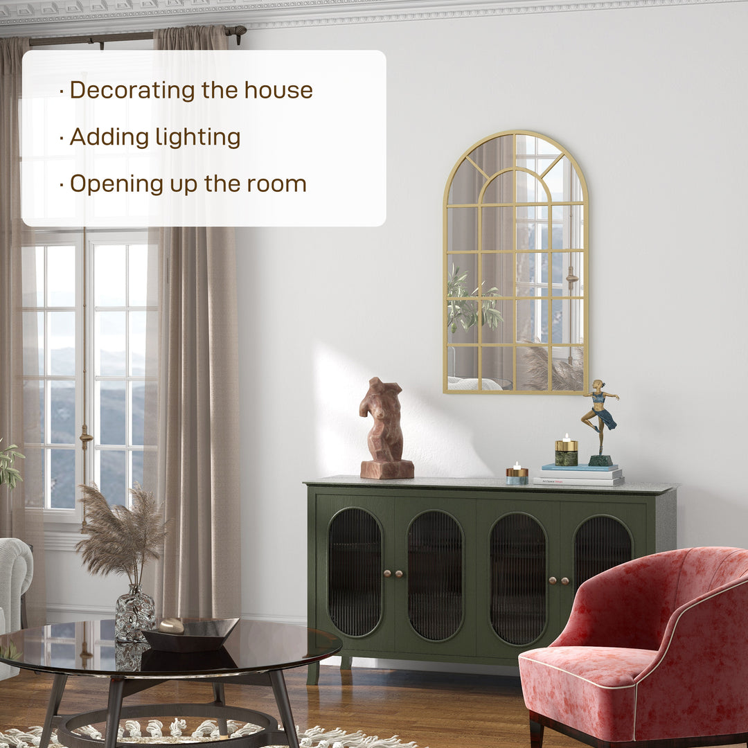 110 x 65 cm Arched Decorative Wall Mirror for Bedroom Living Room, Mod