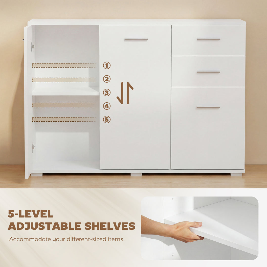 Sideboard, Modern Storage Cabinet with 2 Drawers, 3 Doors and Adjustab