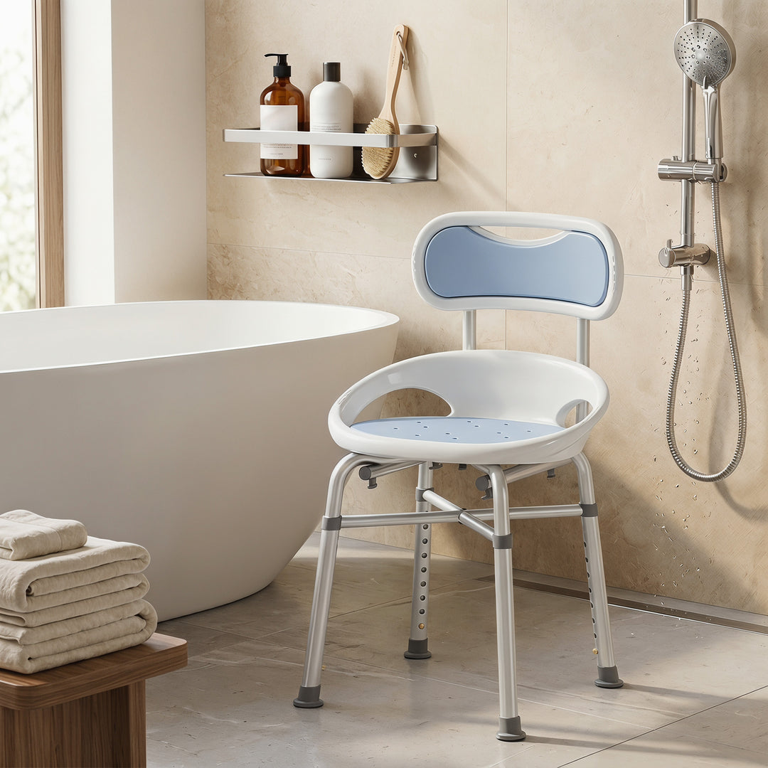 Shower Chair with Padded Seat Adjustable Height Shower Stool Bath Seat