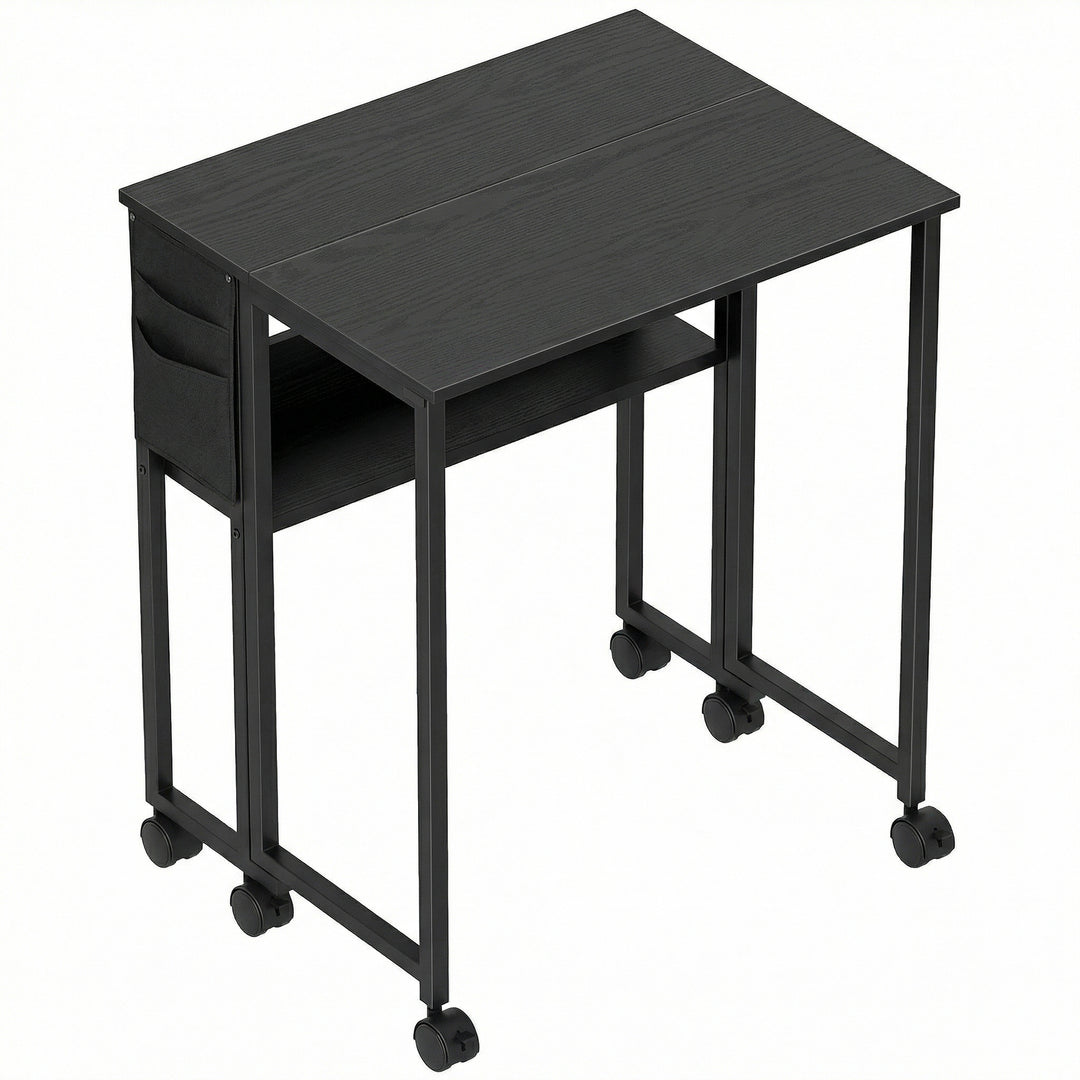 63 cm Drop Leaf Writing Work Desk - Black