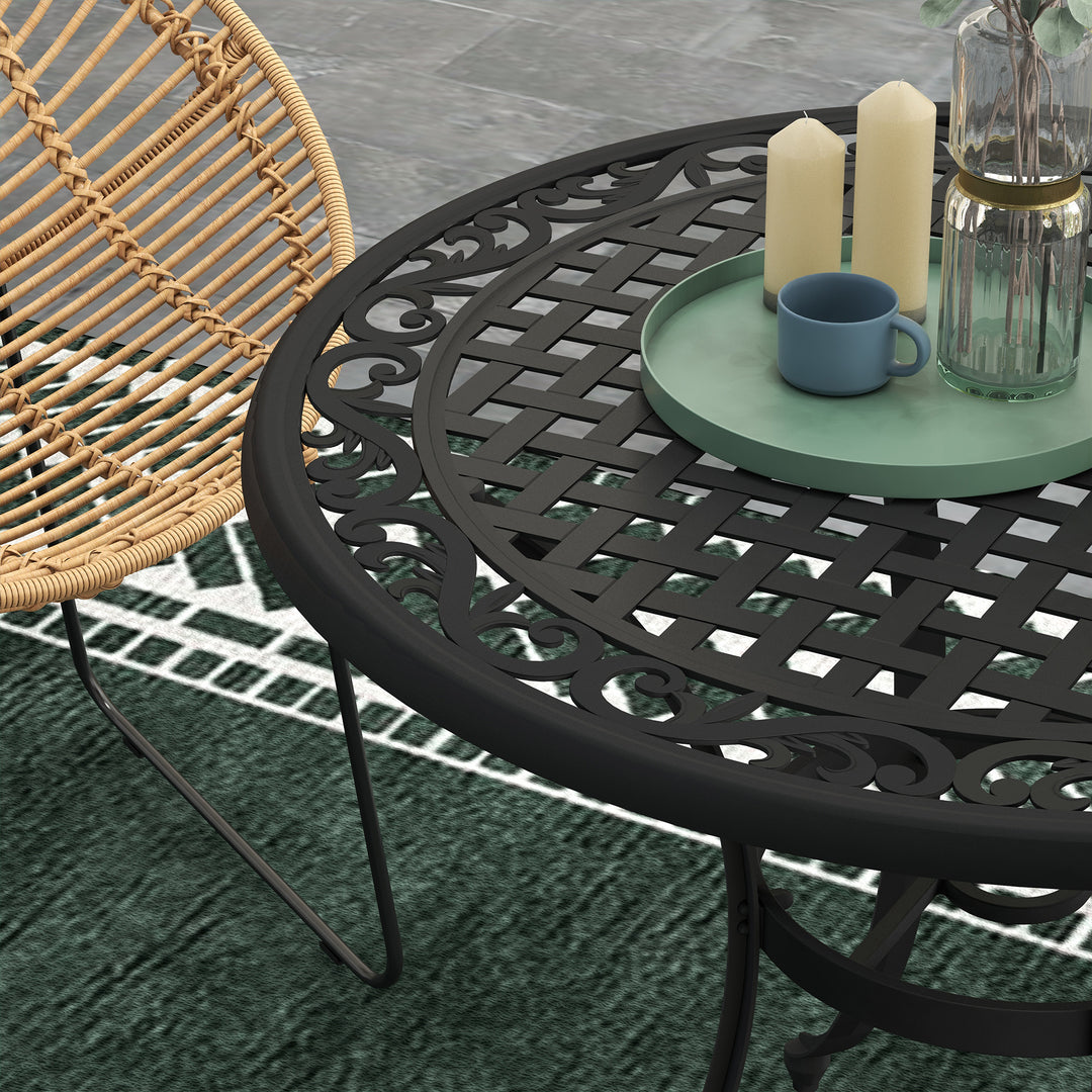 Φ90cm Four-Seated Round Aluminium Garden Table, with Parasol Hole