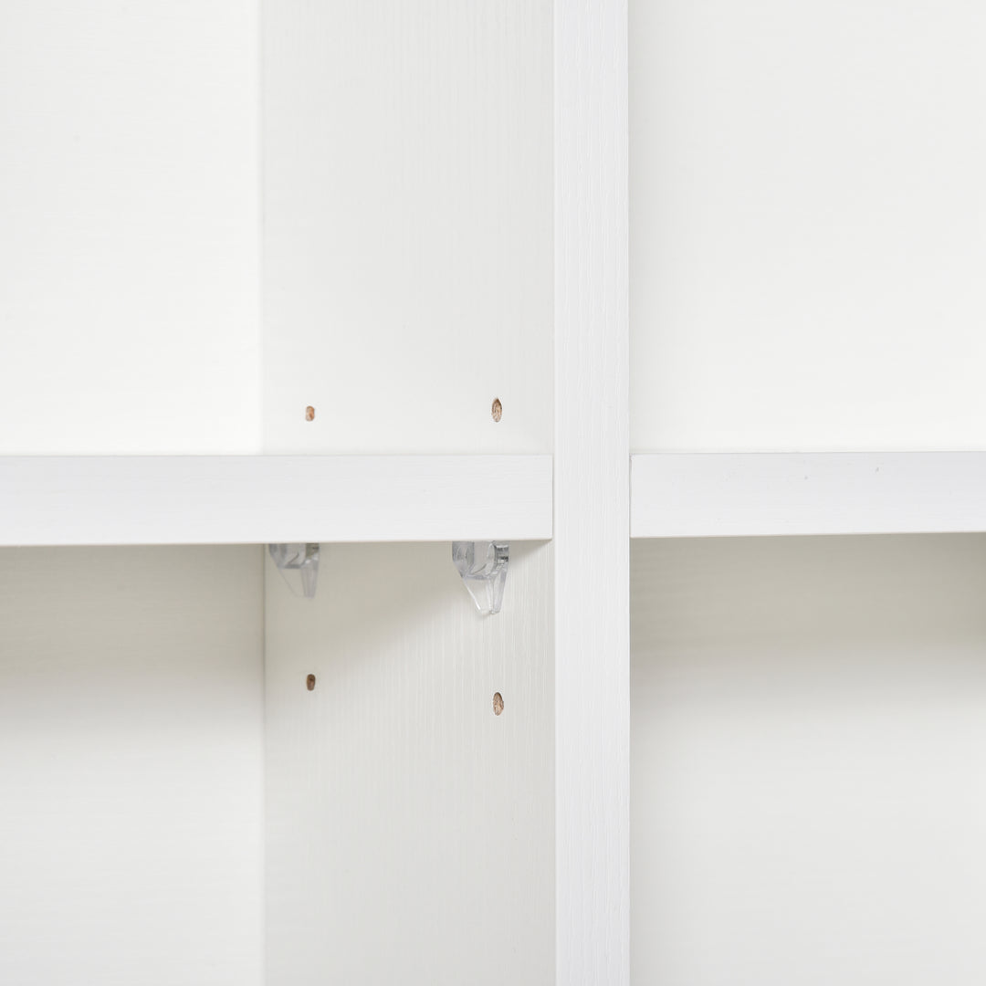 CD Storage Unit with Adjustable Shelves, 89 x 130.5 cm, White
