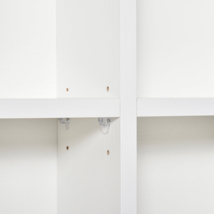 CD Storage Unit with Adjustable Shelves, 89 x 130.5 cm, White
