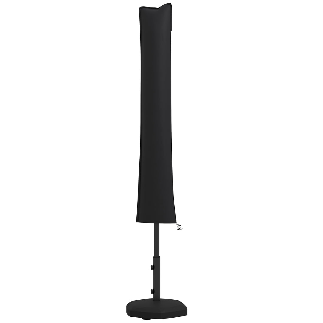 Outsunny Parasol Cover, Cantilever Umbrella Cover for 2-3.5 m Parasols, Banana Umbrella Cover with Zipper for Outdoor Garden, Patio, Black