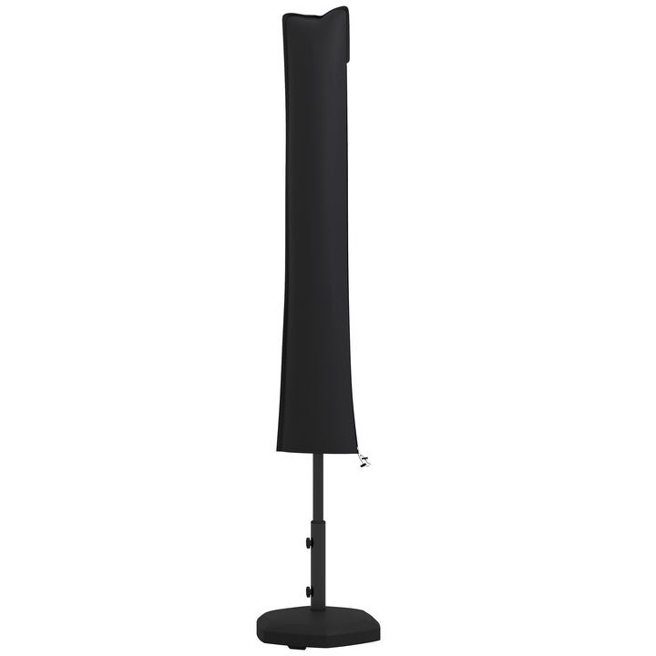 Outsunny Parasol Cover, Cantilever Umbrella Cover for 2-3.5 m Parasols, Banana Umbrella Cover with Zipper for Outdoor Garden, Patio, Black