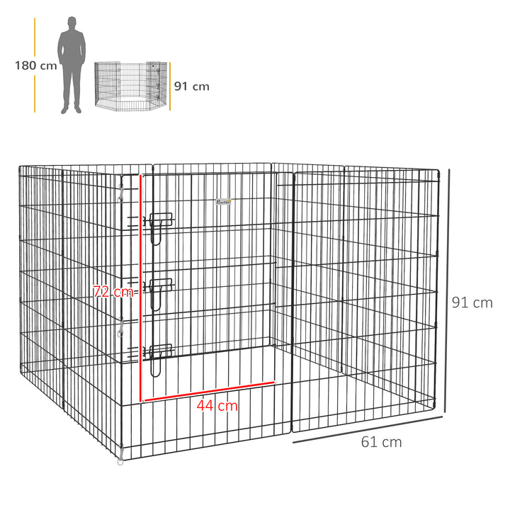 8 Panel DIY Dog Pen with Door, for Dogs, Small Animals, Indoor/Outdoor Use, 91cm High