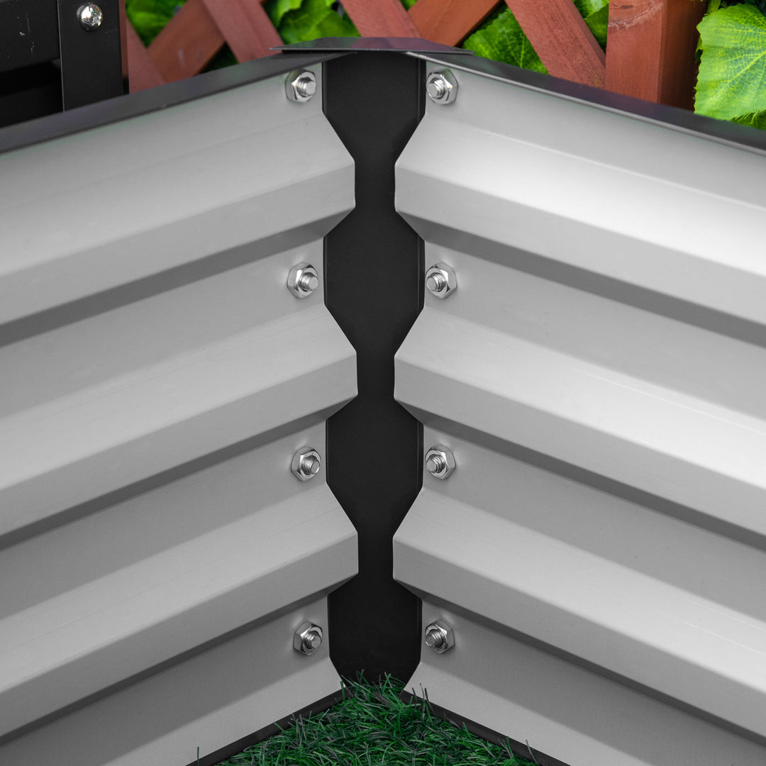 Set of Two 60 x 60cm Steel Planter Boxes - Grey