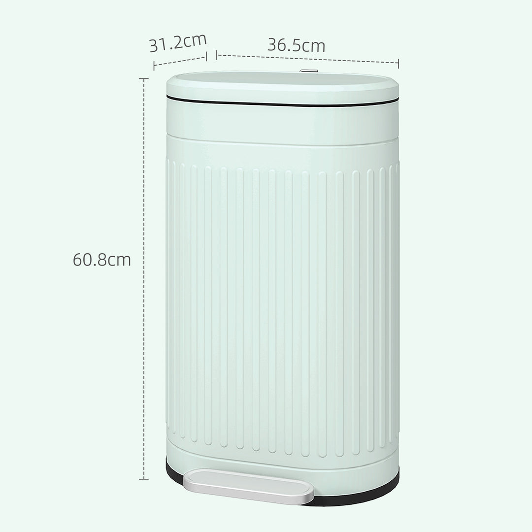 30L Metal Kitchen Bin, with Soft-Close Lid - Light Green