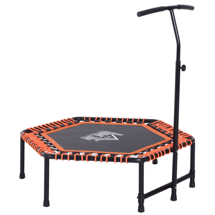 Mini Trampoline W/Adjustable Handle Bar - Black/Orange