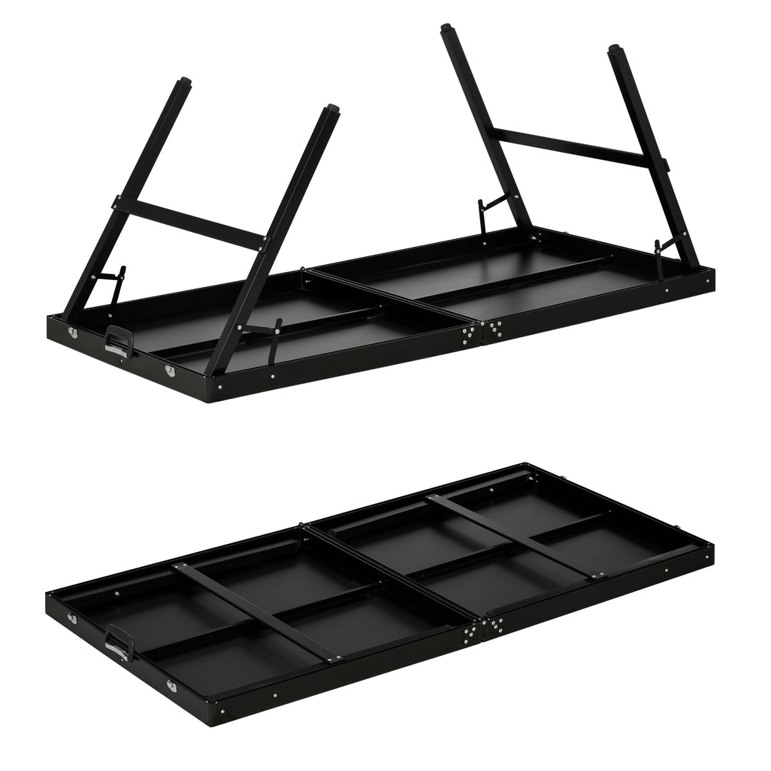 MCL 5ft Mini Table Tennis Table, Folding Ping Pong Table with Net and Aluminium Frame, Portable Ping Pong Game Set for Indoor Outdoor Use, Black