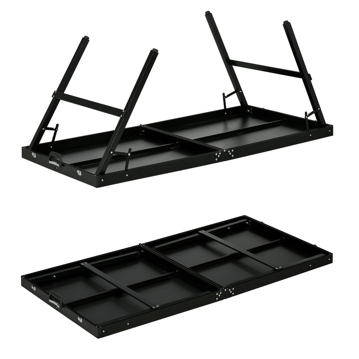 MCL 5ft Mini Table Tennis Table, Folding Ping Pong Table with Net and Aluminium Frame, Portable Ping Pong Game Set for Indoor Outdoor Use, Black