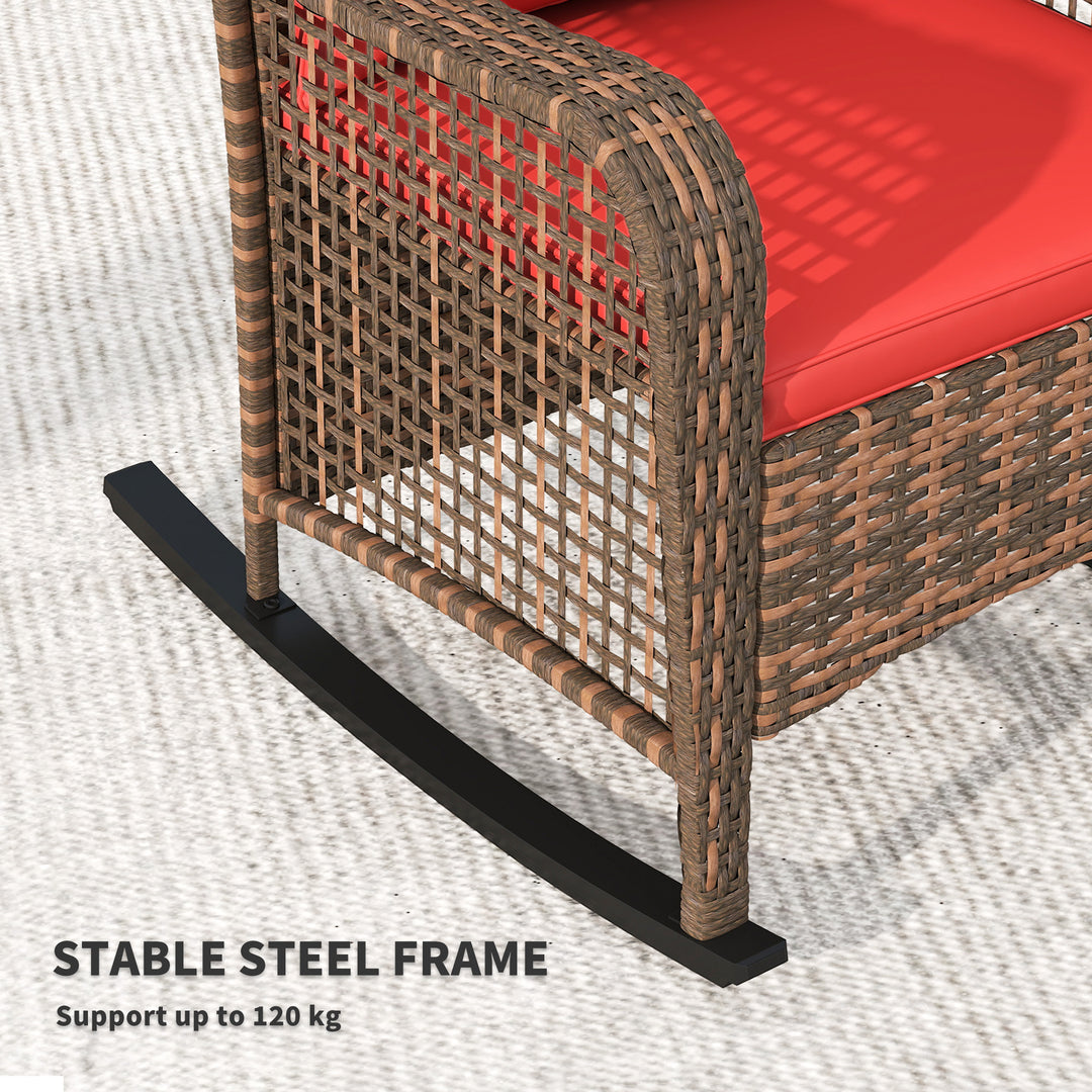 Rattan Rocking Chair - Red