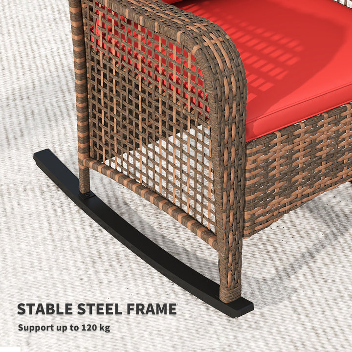 Rattan Rocking Chair - Red