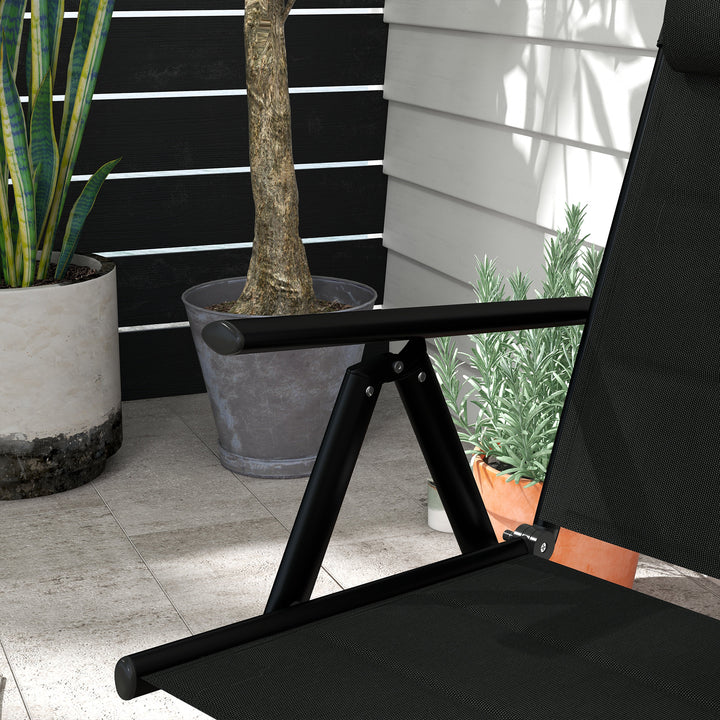 Set of Two Padded Garden Chairs - Black