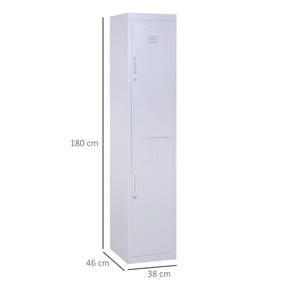 MCL Locker Cabinet Storage Cold Rolled Steel w/ Shelves Vertical Cupboard Grey 38 x 46 x 180 cm