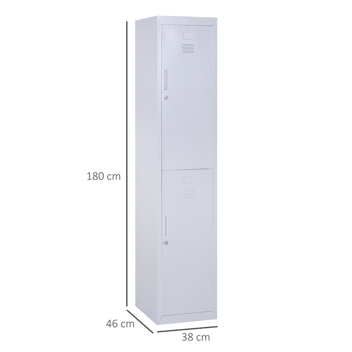 MCL Locker Cabinet Storage Cold Rolled Steel w/ Shelves Vertical Cupboard Grey 38 x 46 x 180 cm