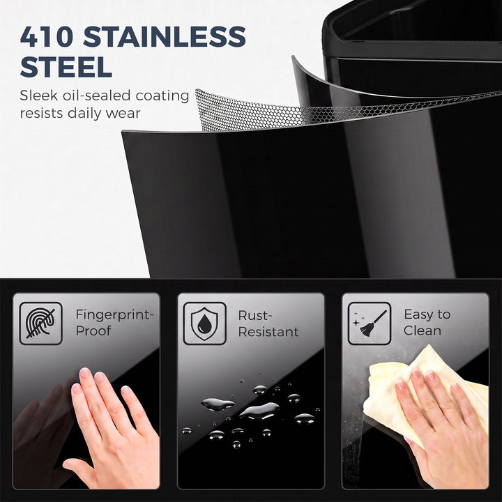 2 x 30L Double Kitchen Bin, Stainless Steel Pedal Rubbish Bin with - view 6